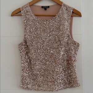 Express Women's Sparkling Sequin Blouse - Silver